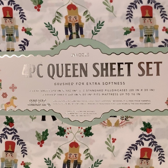 Envogue Nutcracker Holiday Queen 4 pc Sheet Set New - Picture 4 of 4